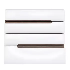   Komód, fehér - extra magas fényű HG/sonoma tölgyfa, LYNATET 44 TÍPUS