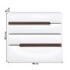 Komód, fehér - extra magas fényű HG/sonoma tölgyfa, LYNATET 44 TÍPUS