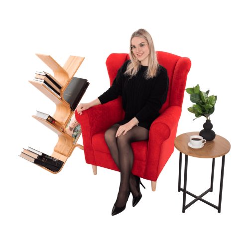 Füles fotel, piros, CHARLOT