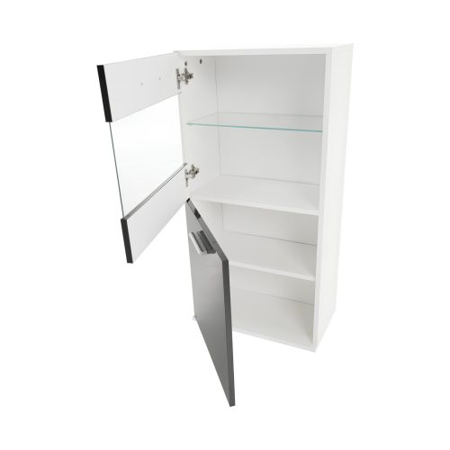 Nappali sor LED világítással, fehér/fekete- extra magas fényű HG, LEO