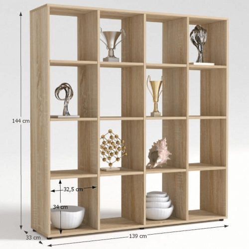 Könyvespolc, tölgy sonoma, SARAH