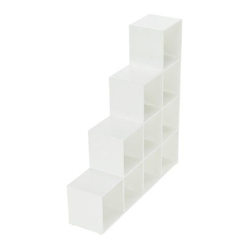 könyvespolc piramis, fehér, laminált DTD, NORAH