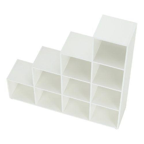 könyvespolc piramis, fehér, laminált DTD, NORAH