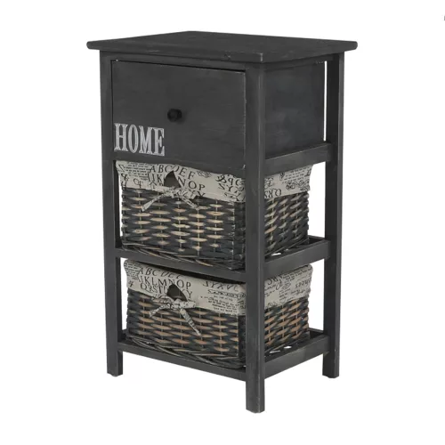 Komód, 2 kosár, 1 fiók, szürke-barna, DARKIE 2