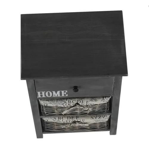 Komód, 2 kosár, 1 fiók, szürke-barna, DARKIE 2