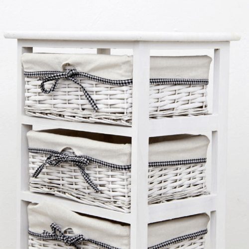 Komód, 2 fiókos, régi fehér RUBY2