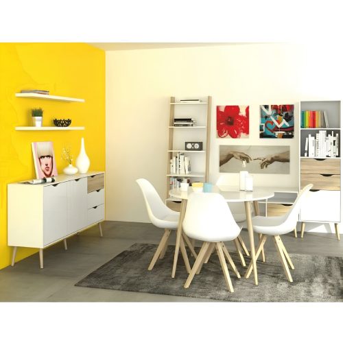 könyvespolc fiókkal, tölgy sonoma/fehér, OSLO 75385