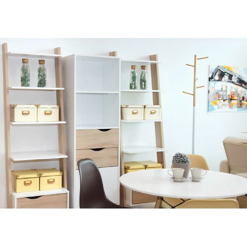 könyvespolc fiókkal, tölgy sonoma/fehér, OSLO 75385