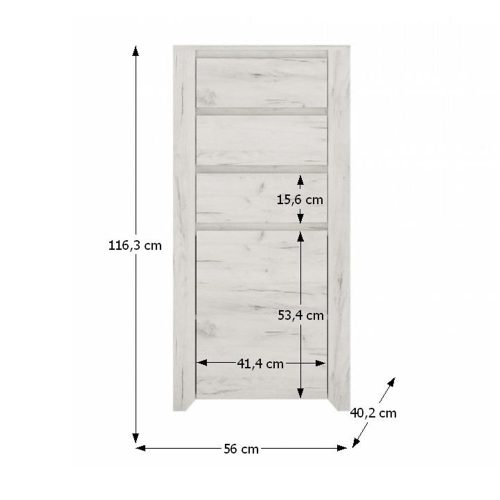 Komód typ 35, fehér craft, ANGEL