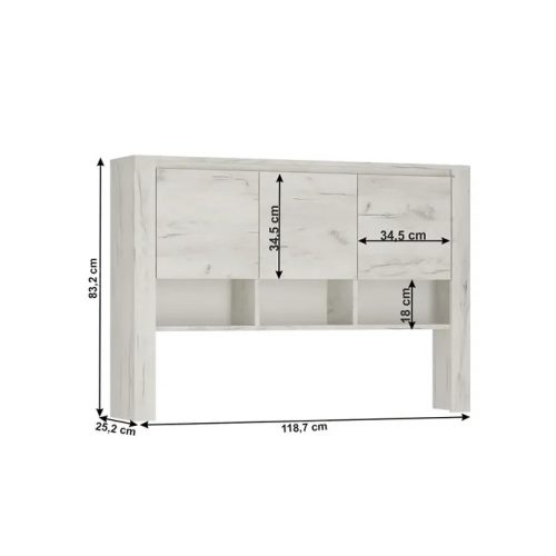 Polc íróasztalhoz typ 60,  fehér craft, ANGEL