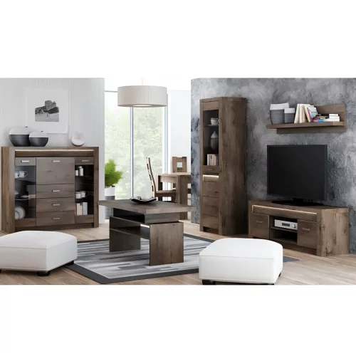 Vitrines komód, kőris sötét, INFINITY 08