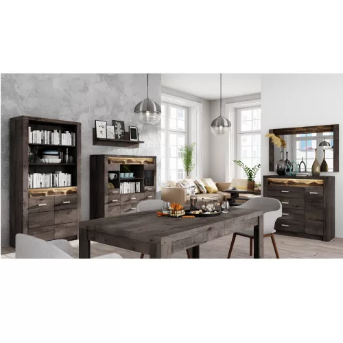 Vitrines komód, kőris sötét, INFINITY 08