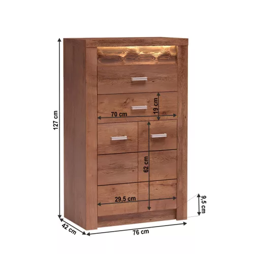 Komód, világos kőris, INFINITY I-06