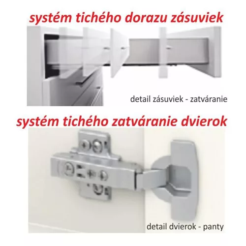 Felsőszekrény, tölgy sonoma/fehér magas fényű HG, jobbos, LINE