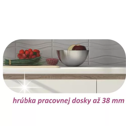 Alsószekrény, fehér magas fényű HG, jobbos, LINE