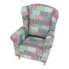 Füles fotel, szövet patchwork, CHARLOT