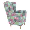 Füles fotel, szövet patchwork, CHARLOT
