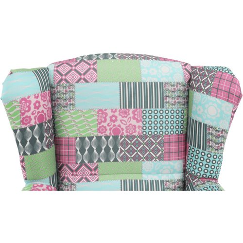Füles fotel, szövet patchwork, CHARLOT