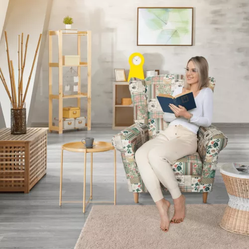 Füles fotel, szövet patchwork viorica 1, CHARLOT