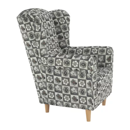Füles fotel, szövet patchwork N1, CHARLOT