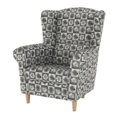 Füles fotel, szövet patchwork N1, CHARLOT