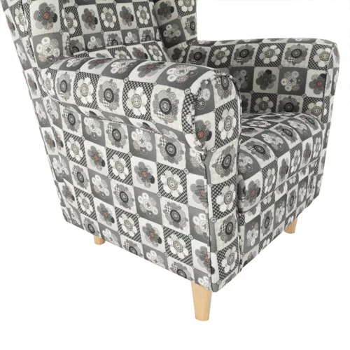 Füles fotel, szövet patchwork N1, CHARLOT
