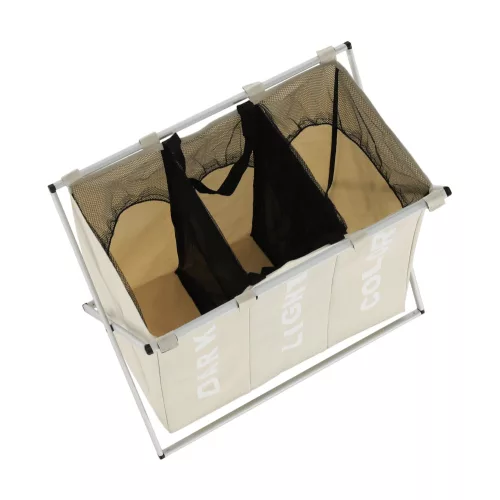 szövet szennyestartó kosár, szürke-bézs, LAUNDRY TYP 3