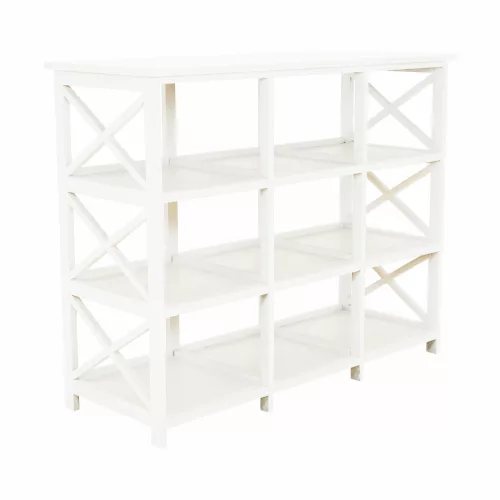 Komód, fa/vesszőfonás/szövet, fehér, RAFAELLO 9