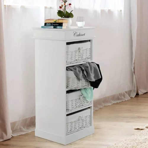 4-fiókos komód, fehér, BLANCO