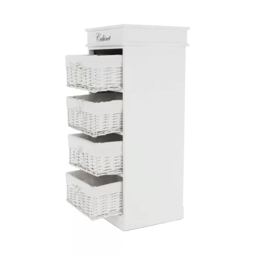 4-fiókos komód, fehér, BLANCO