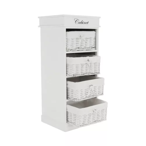 4-fiókos komód, fehér, BLANCO