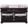 Lóca párnával, 2 kosár, sötétbarna/bézs/minta, SEAT BENCH 3