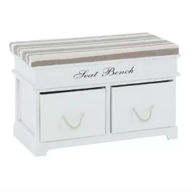   Lóca párnával, 2 fiók, fehér/világosbarna, SEAT BENCH 1 NEW