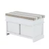 Lóca párnával, 2 fiók, fehér/világosbarna, SEAT BENCH 1 NEW