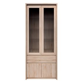   Vitrines szekrény, DTD laminált, tölgy sonoma, NORTY TYP 3