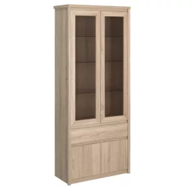   Vitrines szekrény, DTD laminált, tölgy sonoma, NORTY TYP 3