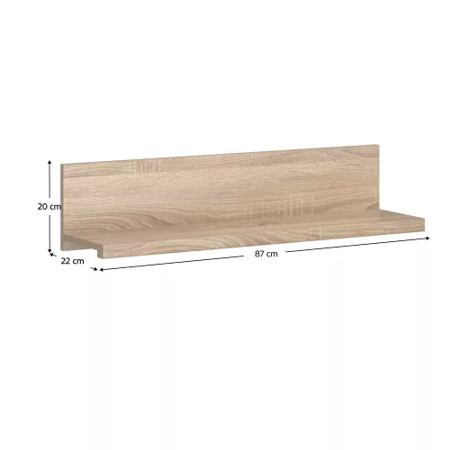 Polc, DTD laminált, tölgy sonoma, NORTY TYP 19