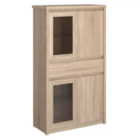   Vitrines szekrény, DTD laminált, tölgy sonoma, NORTY TYP 7