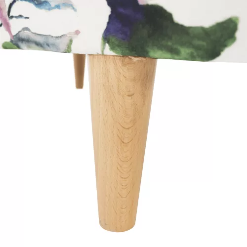 Füles fotel, szövet minta zöld levél, CHARLOT