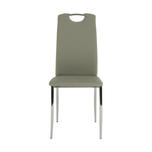 Szék, textilbőr szürke/króm, ERVINA