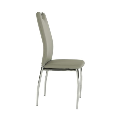 Szék, textilbőr szürke/króm, ERVINA