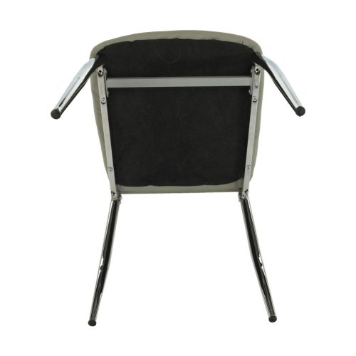 Szék, textilbőr szürke/króm, ERVINA