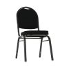 Szék, egymásba rakható, szövet fekete/szürke keret, JEFF 2  NEW