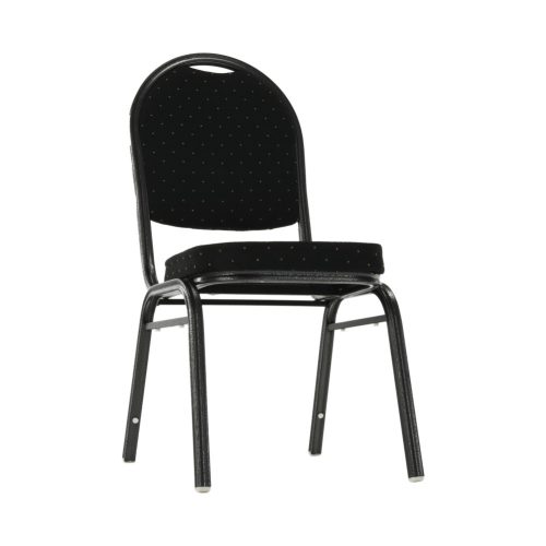 Szék, egymásba rakható, szövet fekete/szürke keret, JEFF 2  NEW
