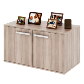   Alacsony szekrény 2-ajtós, DTD laminált, tölgy sonoma, DUNAJ TYP7
