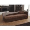 Dívány rakodótérrel, textilbőr barna/szövet minta, jobbos, JUDIT