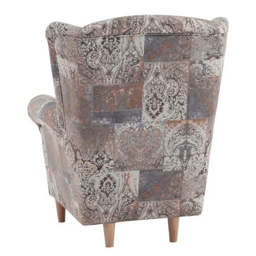 Füles fotel, szövet vintage barna, CHARLOT