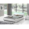 Modern ágy RGB LED világítással, fehér, 160x200, FILIDA