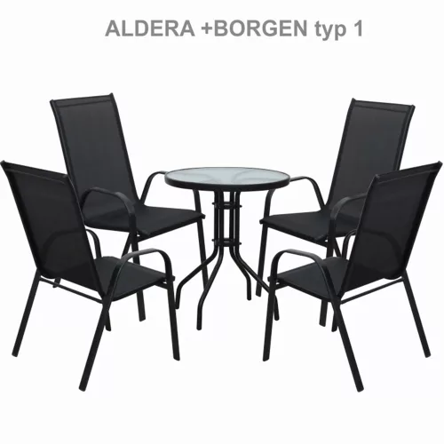 Rakásolható szék, sötétszürke/fekete, ALDERA