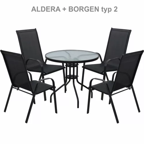 Rakásolható szék, sötétszürke/fekete, ALDERA